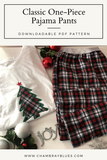 Classic One-Piece Pajama Pants Pattern (Sizes 1XL-6XL) - Digital Download (PDF)