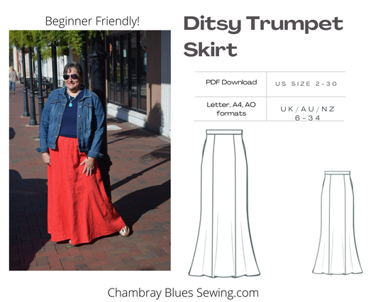 Ditsy Trumpet Skirt PDF Sewing Pattern