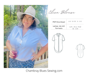 Slow Fashion a Blouse in a Day Ebook: Eliza Tailored Blouse PDF Downloadable Sewing Pattern