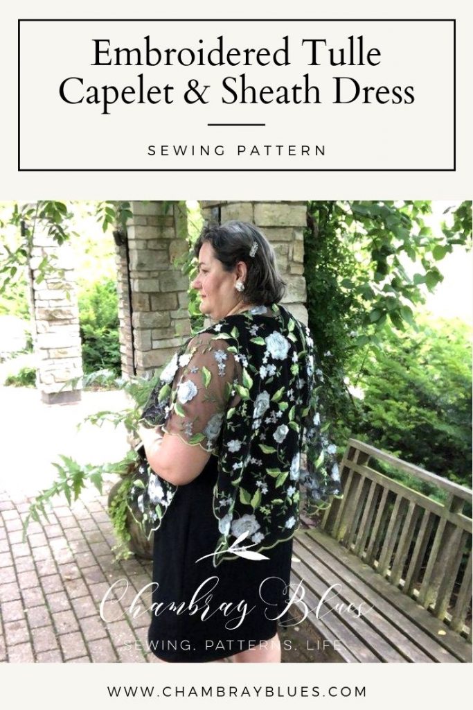 Tulle Capelet and Sheath Dress Paper Sewing Pattern