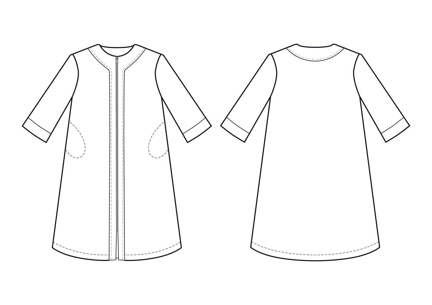 Jasmine Zip Front Robe Pattern - Digital Download (PDF)