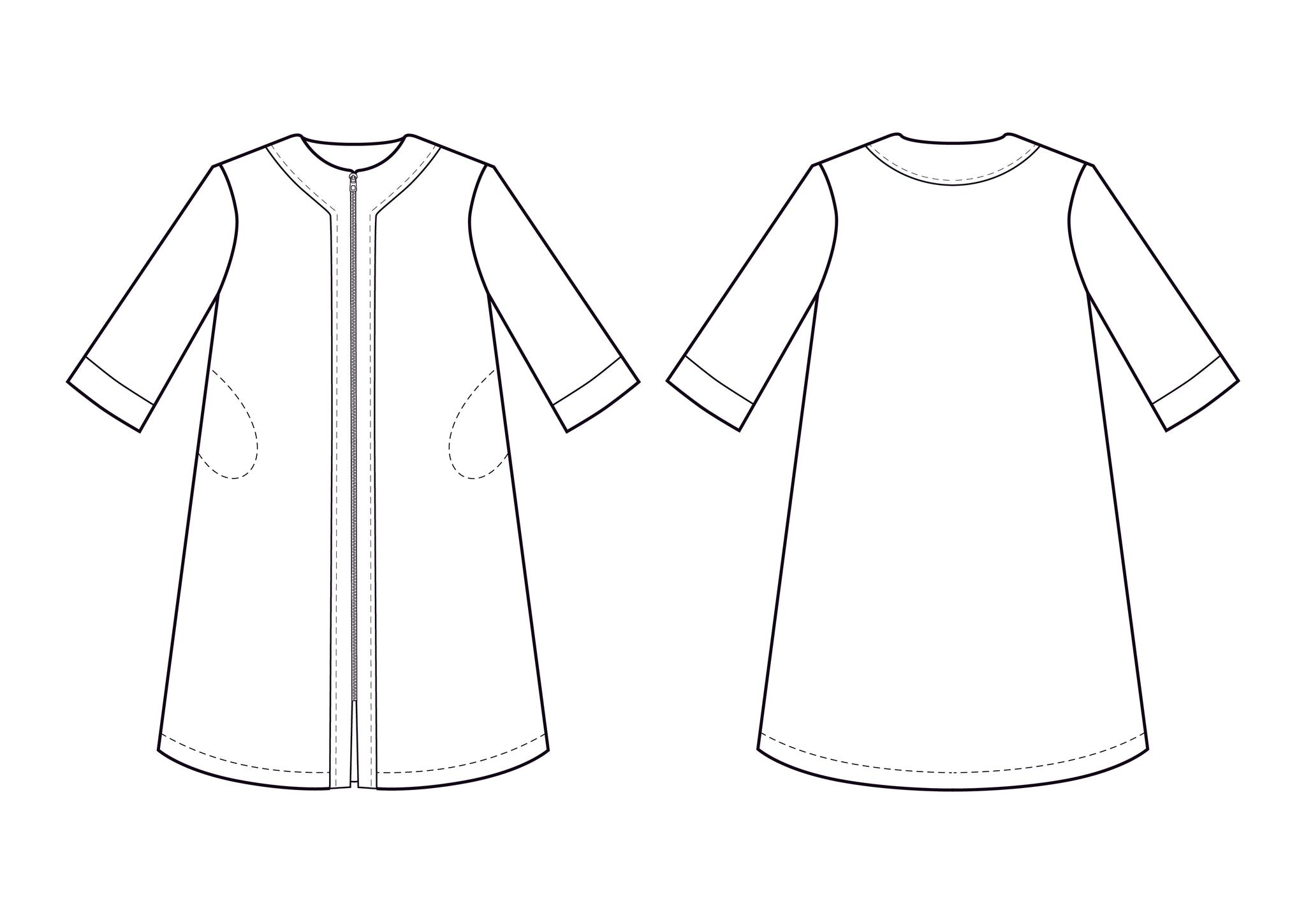 Jasmine Zip Front Robe Pattern - Digital Download (PDF) – Chambray Blues