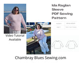 Ida Raglan Sleeve Top PDF Sewing Pattern