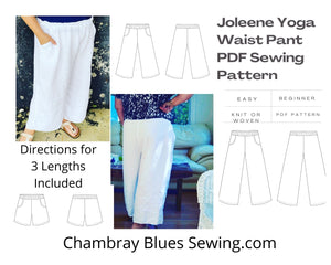 Joleene Yoga Waistband Linen Pant Pattern - Digital Download (PDF)