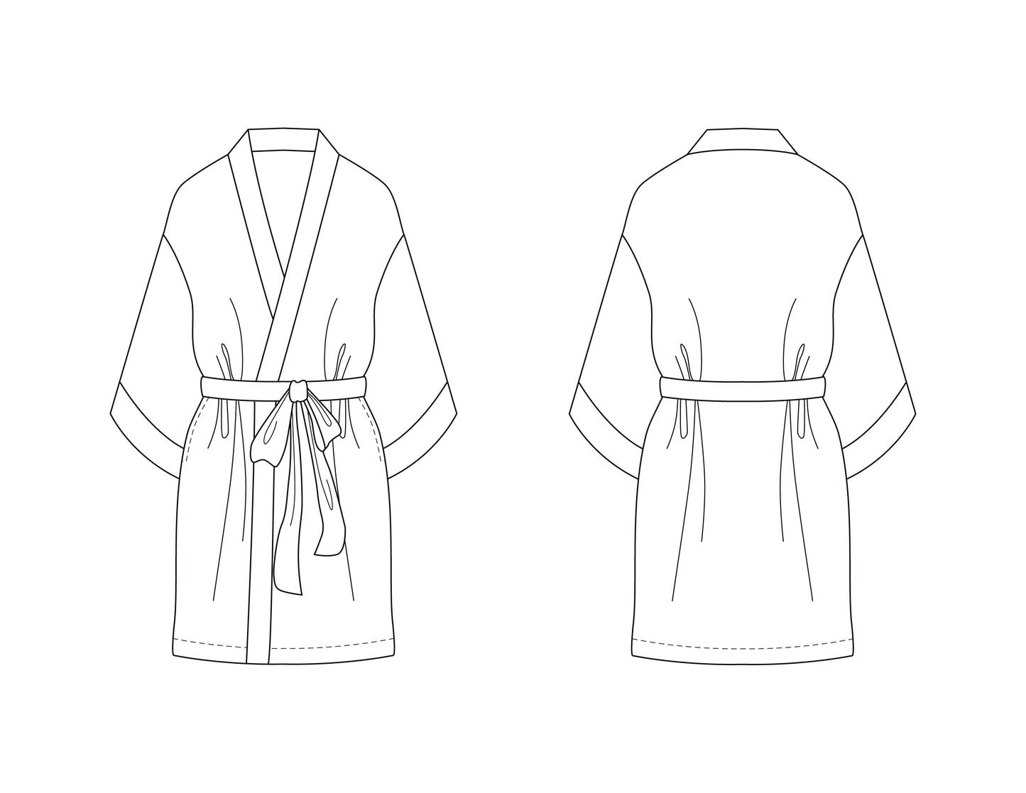 Novelty Wrap Kimono Robe Sewing Pattern