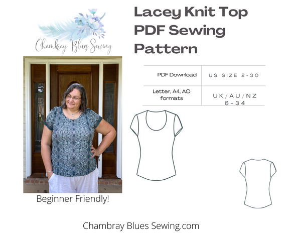 Lacey Knit Top Downloadable PDF Sewing Pattern