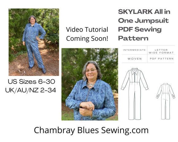 Skylark All In One Jumpsuit PDF Sewing Pattern