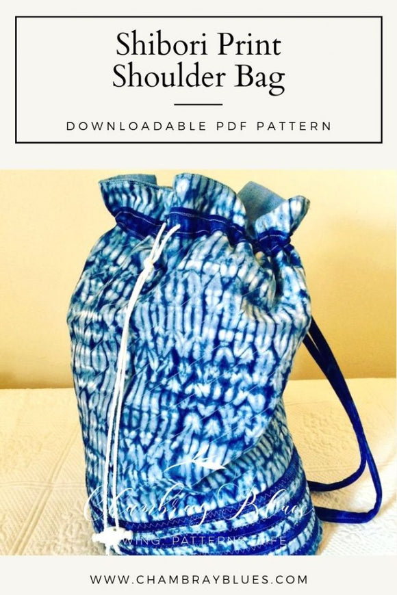 Shibori Print Shoulder Bag Pattern - Digital Download (PDF)