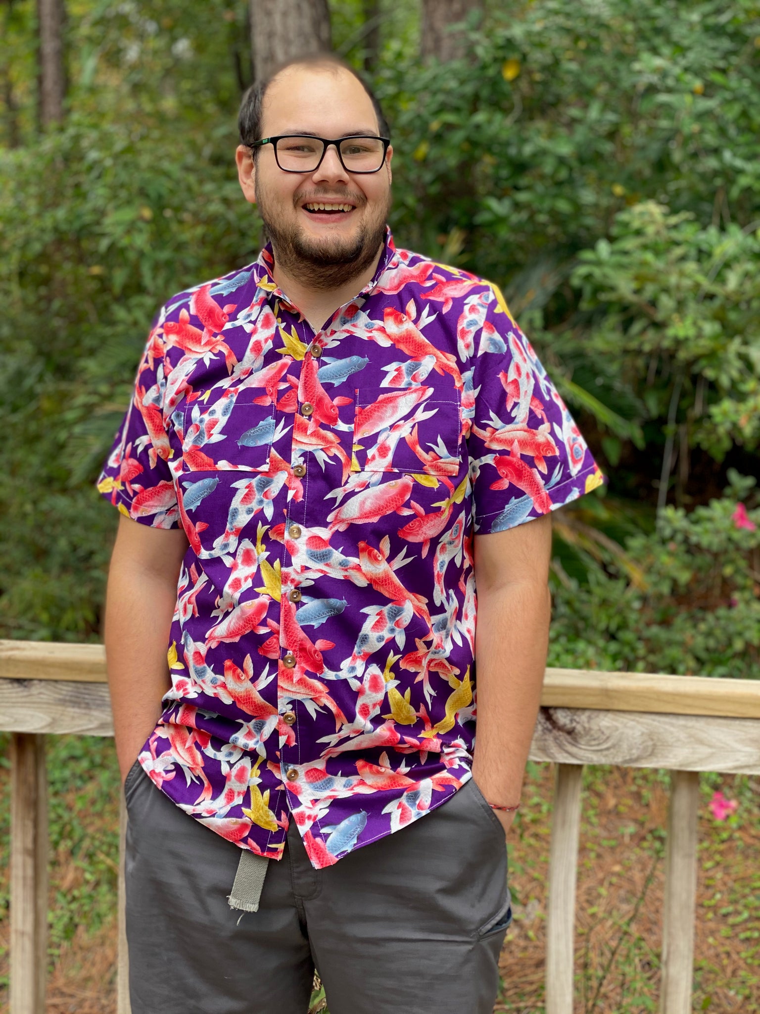 Men's Hawaii Shirt Loose Fit Sewing Pattern PDF. size S 