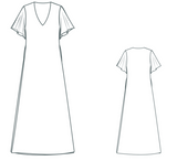 Tropics Orange Caftan Dress PDF Sewing Pattern